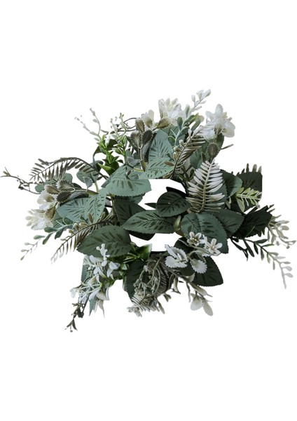 Hassas Çiçek Aranjmanı ile Mum Çelenk (Yurt Dışından)