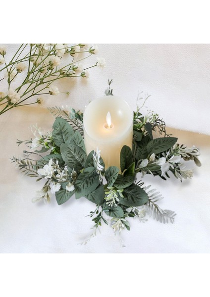 Hassas Çiçek Aranjmanı ile Mum Çelenk (Yurt Dışından) modelleri