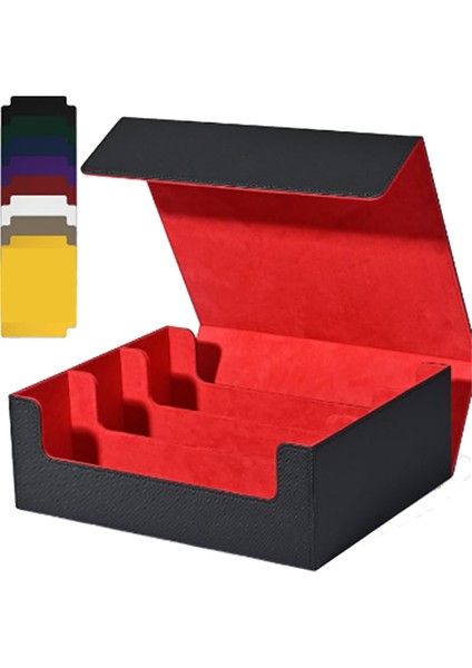 Kart Saklama Kutusu, Ticaret Kartları Için, 1800+ Pu Kart Deste Kutusu, Siyah+Kırmızı (Yurt Dışından) fırsatları