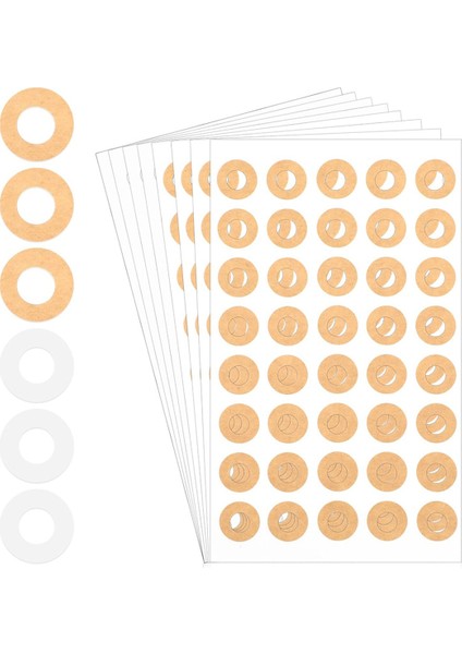 800 Adet Kağıt Delik Takviyesi 14 Inç Kraft ve Şeffaf (Yurt Dışından)