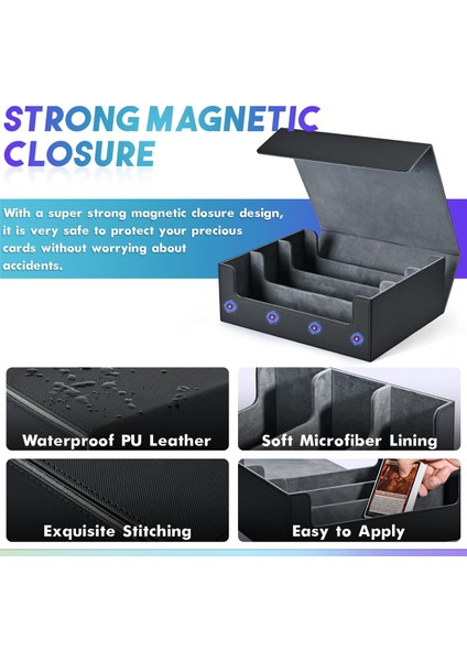 Kart Saklama Kutusu, Ticaret Kartları Için, 1800+ Pu Kart Destesi Kutusu, Siyah (Yurt Dışından) indirimleri