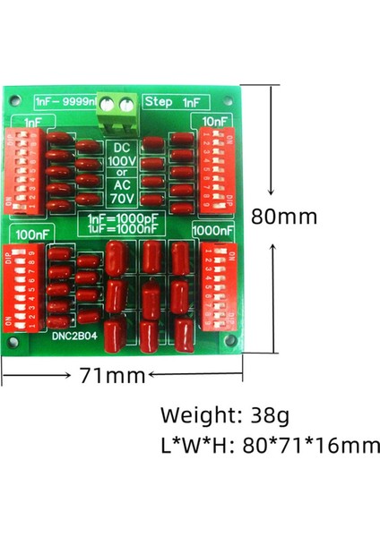 DNC2B04 1nf Ila 9999NF Adım-1nf Programlanabilir Kondansatör Kartı Kasa Yok (Yurt Dışından) fiyatları
