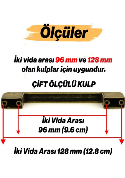 Mobilya Çekmece Mutfak Dolabı Dolap Kulpları Antik Sarı 128 mm -12.8 cm Metal Kulp fiyatları
