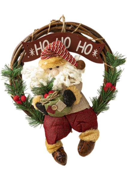 Ön Kapı Noel Çelenk Işılı Süs, Sundurma Parti Açık Noel Baba (Yurt Dışından)