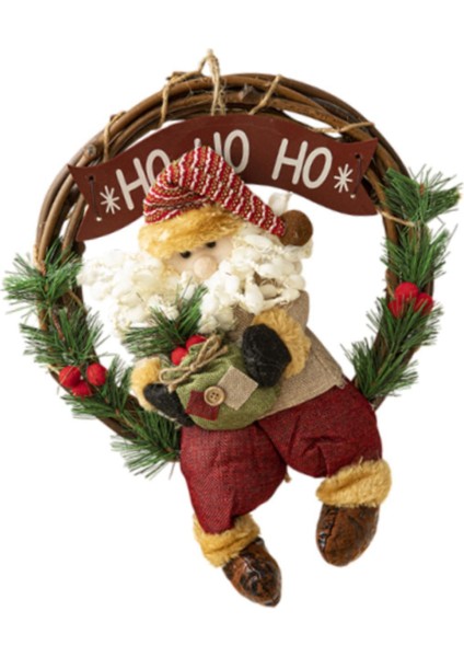 Ön Kapı Noel Çelenk Işılı Süs, Sundurma Parti Açık Noel Baba (Yurt Dışından)