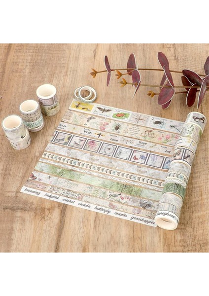 Vintage Washi Bant Seti 20 Rulo El Sanatları Bant Yazılabilir Dekoratif Bant (Yurt Dışından) fırsatları