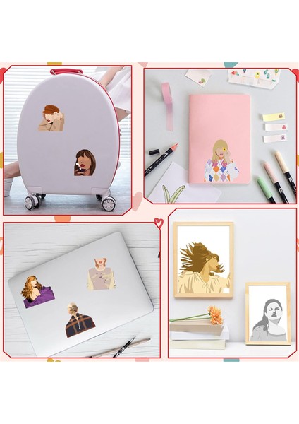 24 Adet Müzik Şarkıcısı Çıkartmaları Bir Yüz Oluşturun - 8 Tasarım (Yurt Dışından) indirimleri