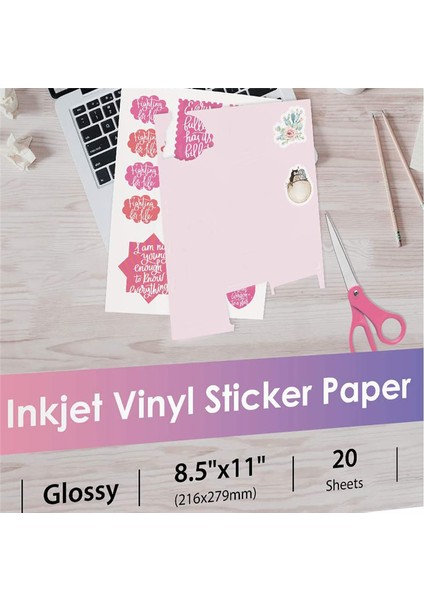 Mürekkep Püskürtmeli Yazıcı Için 24 Yaprak Vinil Etiket Kağıdı - Yazdırılabilir Parlak (Yurt Dışından) modelleri