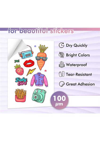 Mürekkep Püskürtmeli Yazıcı Için 24 Yaprak Vinil Etiket Kağıdı - Yazdırılabilir Parlak (Yurt Dışından) fırsatları