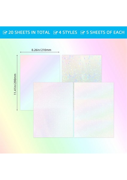 20 Yaprak Holografik Çıkartma Kağıdı A4 Boyutu Vinil Laminasyon Çıkartmaları (Yurt Dışından) modelleri