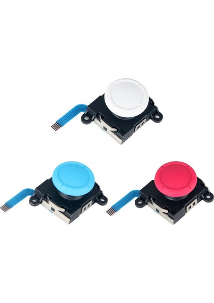 10 Adet 3D Analog Joystick Anahtarı Lite Joycon Kontrol Cihazı Beyaz (Yurt Dışından)