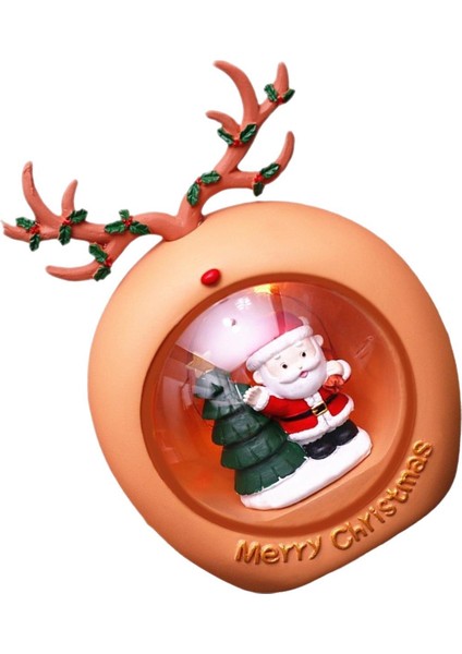 Şömine Yıl Tema Partileri Için Noel Işıklı Dekorasyonu Turuncu Noel Baba (Yurt Dışından)