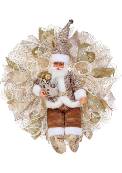 Çelenk Ön Kapı Noel Çelenk Dış Dekor Altın (Yurt Dışından)