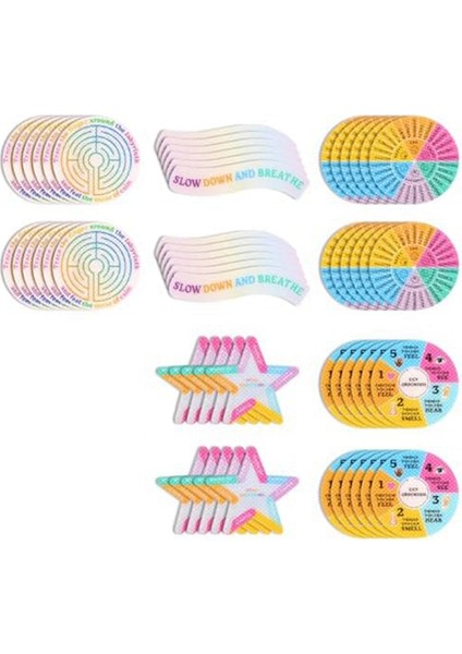 60 Adet Sakinleştirici Şeritler Kaygı Duyusal Etiketler 5 Stil Sakinleştirici Şeritler (Yurt Dışından)