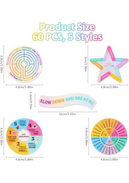 60 Adet Sakinleştirici Şeritler Kaygı Duyusal Etiketler 5 Stil Sakinleştirici Şeritler (Yurt Dışından) indirimleri