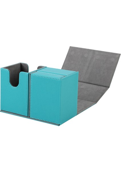 Kart Destesi Kutusu, Flip Zar Tepsili Premium Kart Kutusu, Petrol Mavisi (Yurt Dışından)