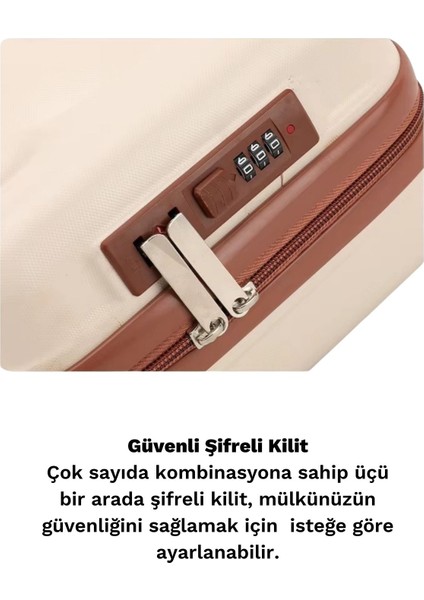 Su Geçirmez, Darbeye Dayanıklı, Kilitli Makyaj Çantası, Valizi Ekru