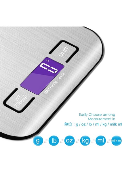 Dijital Mutfak Terazisi 5KG/10KG Paslanmaz Çelik Panel USB Şarj Hassas Küçük Platform Terazisi Taşınabilir Çok Işlevli LCD Ekran (Yurt Dışından) fiyatları