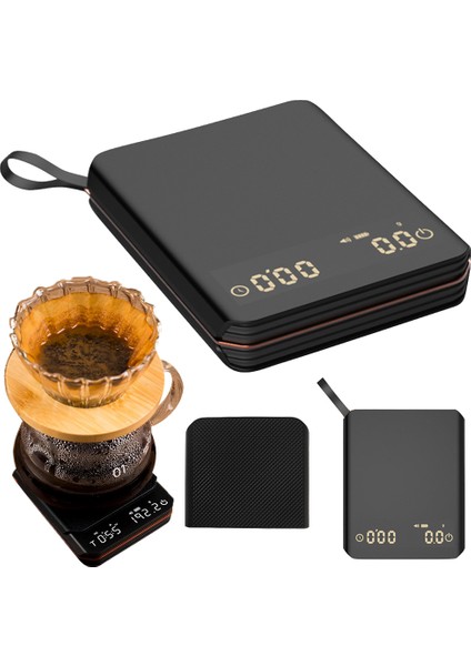 Mini Pour Over Damlama Espresso Ölçeği Zamanlayıcı Akıllı Kahve Ölçeği LED Ekranlı 0.1g Espresso ve Pour Over Kahve Için (Yurt Dışından)