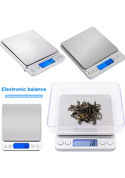 2KG/3KG/500G Küçük Dijital Gıda Ölçeği Hassas Tartım Dijital Mutfak Ölçeği Mücevher Laboratuvarı Karat Tozu Ölçeği Mücevher/pişirme Için (Yurt Dışından) fiyatları