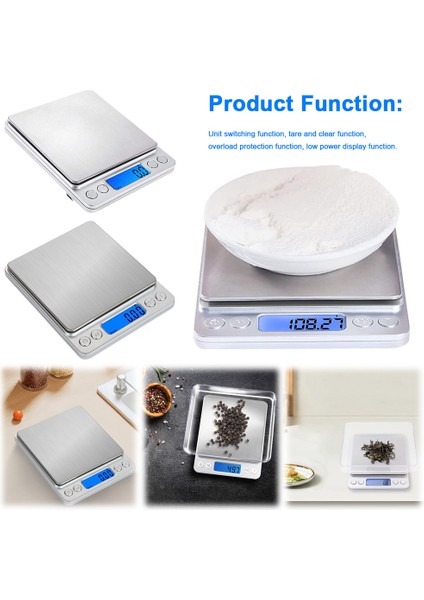2KG/3KG/500G Küçük Dijital Gıda Ölçeği Hassas Tartım Dijital Mutfak Ölçeği LCD Ekranlı Hassasiyetli Gram Ölçeği Ev Kullanımı Için (Yurt Dışından) modelleri