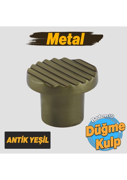 Melen Antik Sarı Kulp Düğme Tek Vidalı Çekmece Mutfak Mobilya Dolabı Dolap Metal Kulp