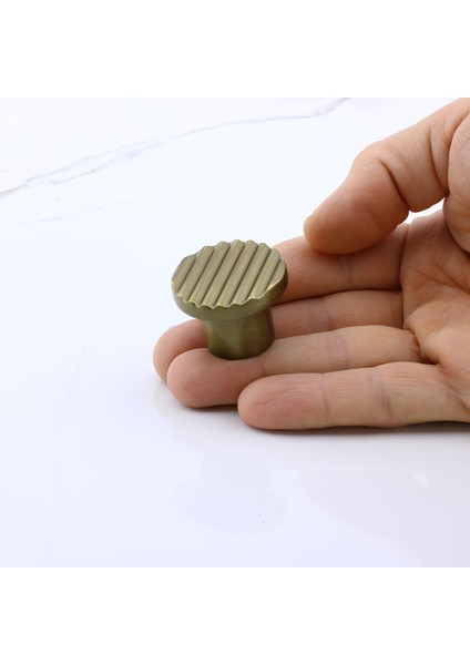 Melen Antik Sarı Kulp Düğme Tek Vidalı Çekmece Mutfak Mobilya Dolabı Dolap Metal Kulp