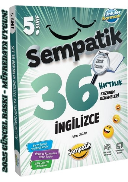 5.sınıf Sempatik Ingilizce 36 Haftalık Kazanım Denemeleri fiyatları