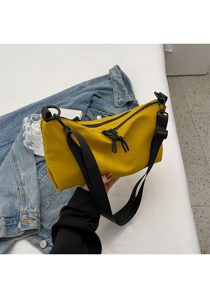 Yeaın Çapraz Askılı Çanta Taşınabilir Sağlıklı Kanvas Kumaş Kaliteli Işçılik Hafiflik, Sarı (Yurt Dışından)