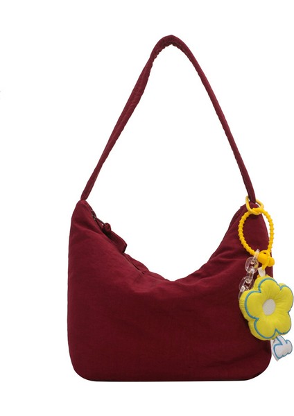 Yeaın Çapraz Askılı Çanta Taşınabilir Yüksek Kaliteli Kanvas Kumaş Basit Düz Renk Stili, Kırmızı (Yurt Dışından)