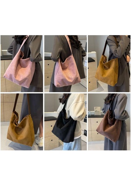 Yeaın Omuz Çantası Çapraz Çanta Taşınabilir Yüksek Kaliteli ve Rahat Kadife Kumaş Sade Tarz, Sarı (Yurt Dışından) fiyatları