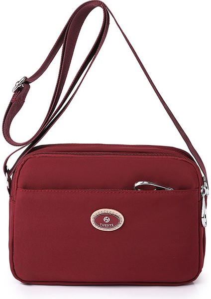 Yeaın Çapraz Askılı Çanta Taşınabilir Çizilmeye ve Aşınmaya Dayanıklı Yüksek Kaliteli Naylon Kumaş Modaya Uygun ve Modaya Uygun Stil, Kırmızı (Yurt Dışından)