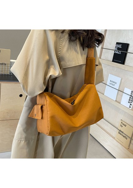 Yeaın Çapraz Askılı Çanta Taşınabilir Mükemmel Işçıliğe Sahip Yüksek Yoğunluklu Konforlu Kanvas Kumaş, Siyah (Yurt Dışından) modelleri