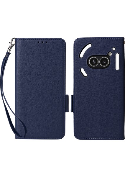 Nothing Phone (2A) Plus / Phone (2A) Bilek Askılı Pu Deri Litchi Doku Folyo Telefon Kılıfı (Yurt Dışından)