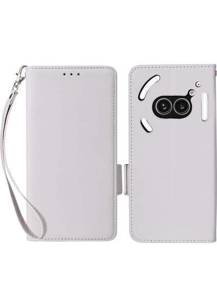 Nothing Phone (2A) Plus / Phone (2A) Bilek Askılı Pu Deri Litchi Doku Folyo Telefon Kılıfı (Yurt Dışından)