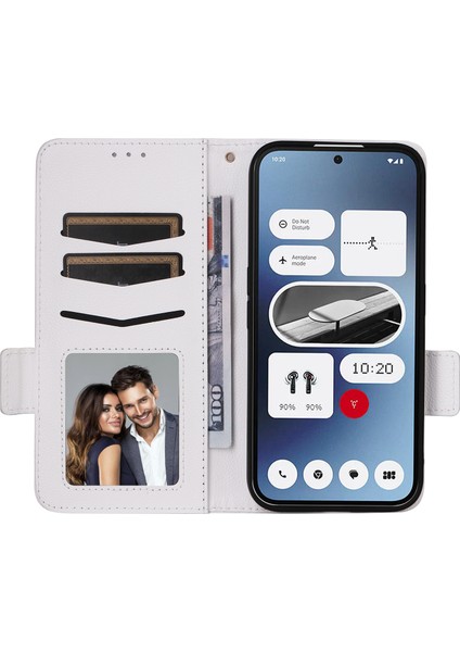 Nothing Phone (2A) Plus / Phone (2A) Bilek Askılı Pu Deri Litchi Doku Folyo Telefon Kılıfı (Yurt Dışından)