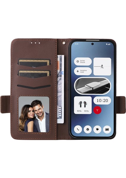Nothing Phone (2A) Plus / Phone (2A) Bilek Askılı Pu Deri Litchi Doku Folyo Telefon Kılıfı (Yurt Dışından)