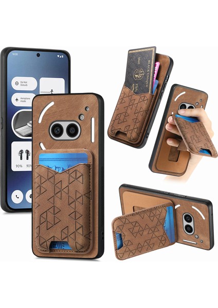 Nothing Phone (2A) Kart Tutucu Çubuğu Deri Arka Kapak (Yurt Dışından)