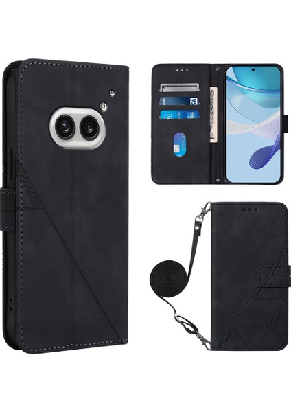 Nothing Phone (2A) Plus / Phone (2A) Omuz Askılı Cüzdan Standlı Telefon Kılıfı (Yurt Dışından)