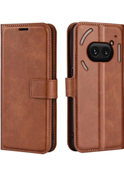 Nothing Phone (2A) Plus / Phone (2A) Pu Deri+Tpu Telefon Kabuğu Dana Dokulu Cüzdan Standı Kapağı (Yurt Dışından)