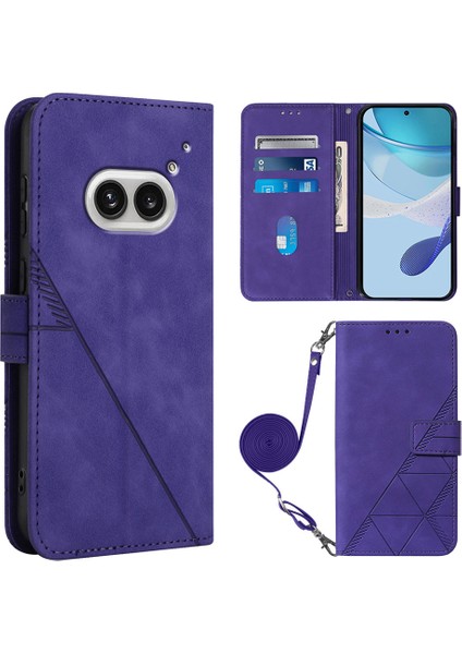 Nothing Phone (2A) Plus / Phone (2A) Omuz Askılı Cüzdan Standlı Telefon Kılıfı (Yurt Dışından)