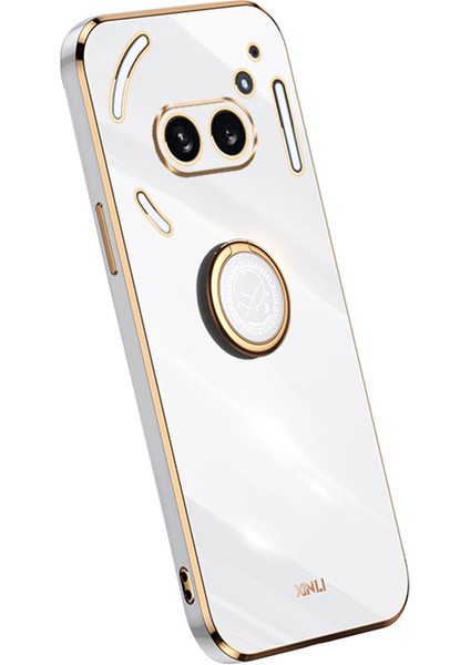 Nothing Phone (2A) Elektro Kaplama Halkası Kickstand Yumuşak Tpu Telefon Kılıfı (Yurt Dışından)