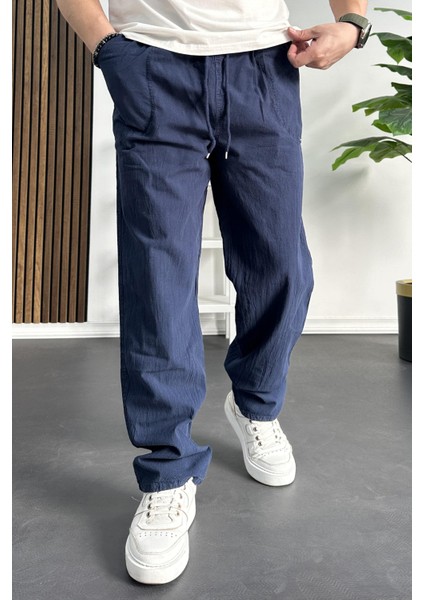Erkek Baggy Kalıp Pantolon Lacivert EDW130