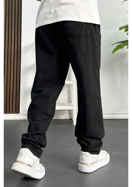 Erkek Baggy Kalıp Pantolon Siyah EDW130