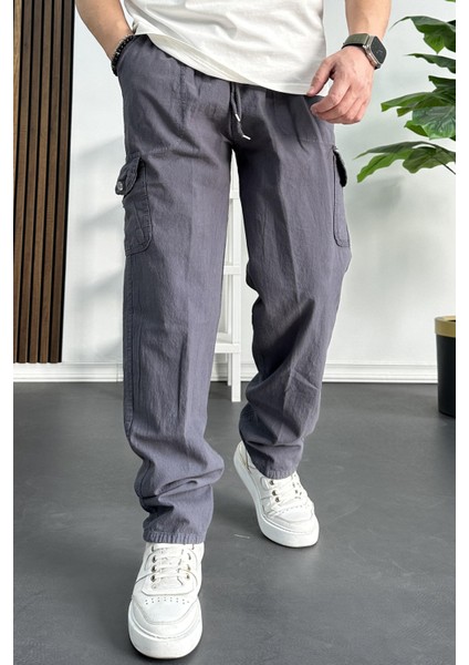 Erkek Baggy Kalıp Kargo Cepli Pantolon Füme EDW131 fiyatları