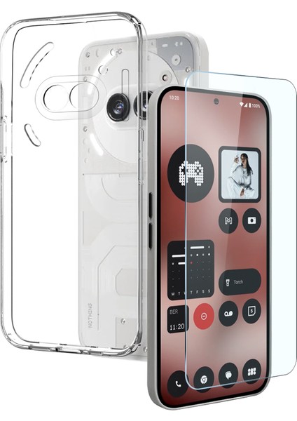 Nothing Phone (2A) Temperli Cam Ekran Koruyuculu Yumuşak Tpu Telefon Kılıfı (Yurt Dışından)