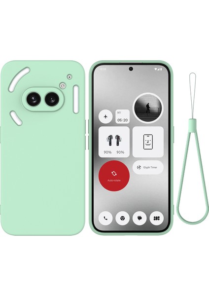 Nothing Phone (2A) Yumuşak Astarlı El Askılı Sıvı Silikon Telefon Kılıfı (Yurt Dışından)