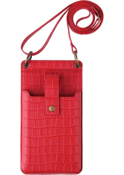 Pu Deri Cep Telefonu Çantası Çapraz Vücut Çantası Kadınlar Için Küçük Omuz Çantası Kırmızı (Yurt Dışından) fiyatları