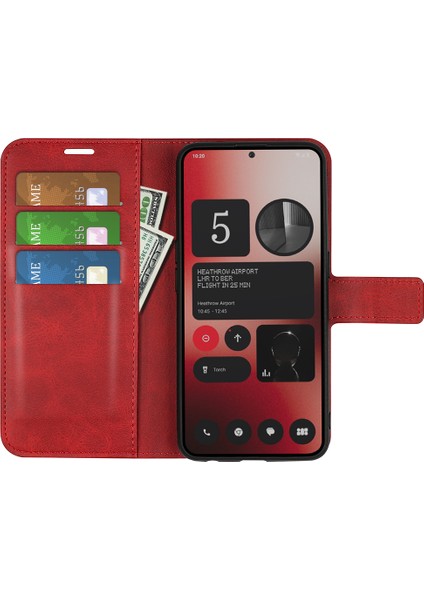 Nothing Phone (2A) Plus / Phone (2A) Pu Deri+Tpu Telefon Kabuğu Dana Dokulu Cüzdan Standı Kapağı (Yurt Dışından)