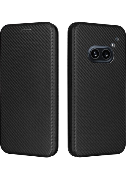 Nothing Phone (2A) Plus / Phone (2A) Karbon Fiber Dokulu Pu Deri Manyetik Kapatmalı Telefon Kapağı (Yurt Dışından)